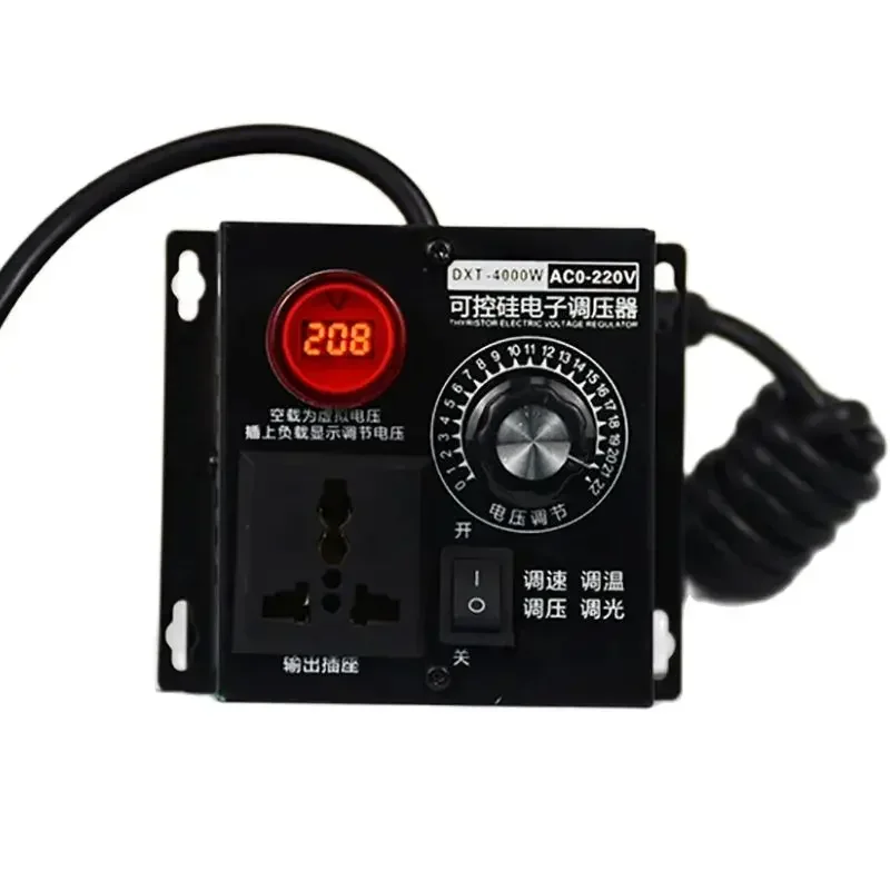 220V AC Motor Speed Regulator 4KW Adjustable SCR Voltage Regulator Electric Fan Speed Controller Switch Thermostat Dimming