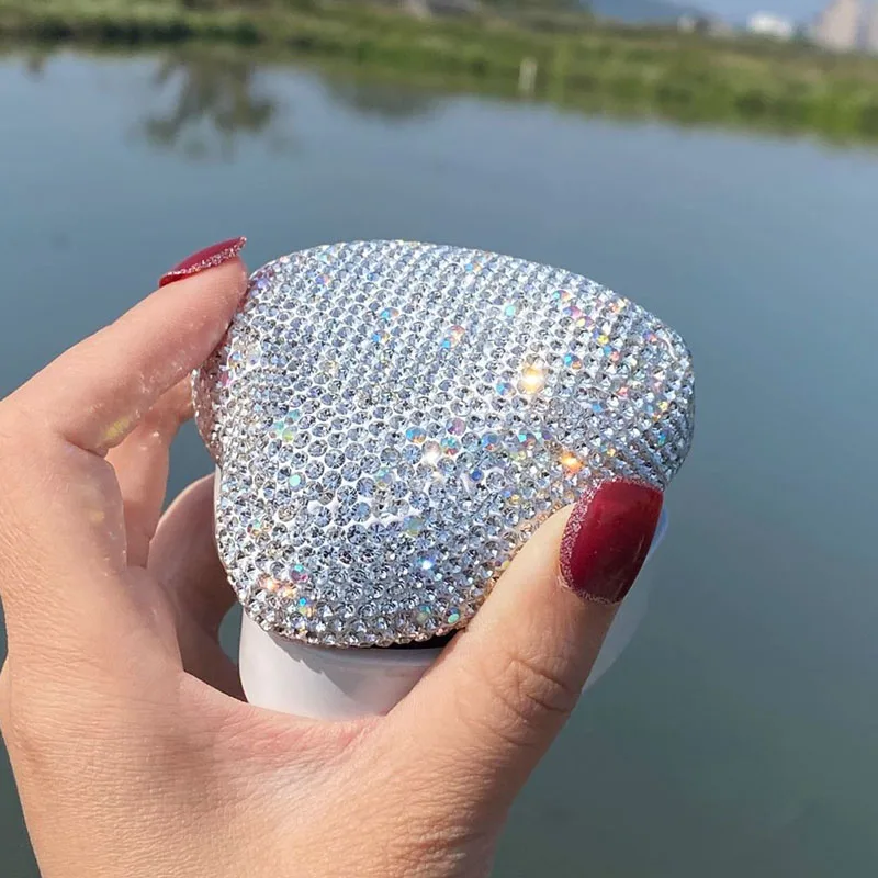 Luxury Proposal Ring Box Diamond Studded LED Ring Boxes Wedding Rings Packaging Box Women's Jewelry Storage Display Boxes