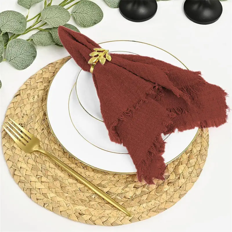 1pcs 42x41cm Wedding Napkin Gauze Hanky Tea Towel Dining Place Mats Wedding Supplies Linen Home Table Decor Retro Napkins