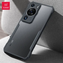 Xundd Airbag Shockproof Matte Transparent Protective Case with Lens Guard for P40 (Black Stripe Clear)