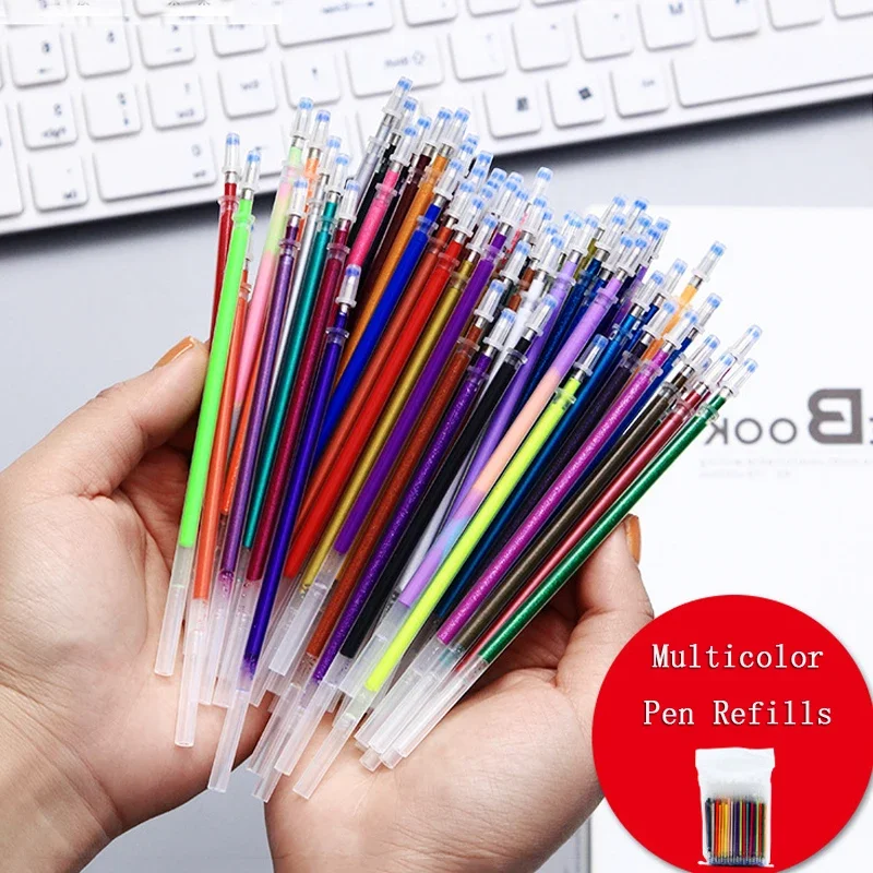 100pcs 1.0mm Glitter Pen Set Flash Multicolor Gel Pen Refills Replaceable Core DIY Art Writing Painting Graffiti Pen Supplies 5
