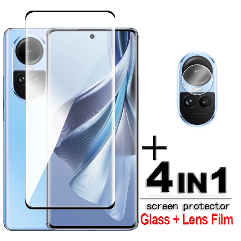 цена For OPPO Reno10 Pro 5G Glass 3D Curved Screen Protector OPPO Reno10 Pro Global 10 Pro Plus Tempered Glass For Reno 10 Pro Film