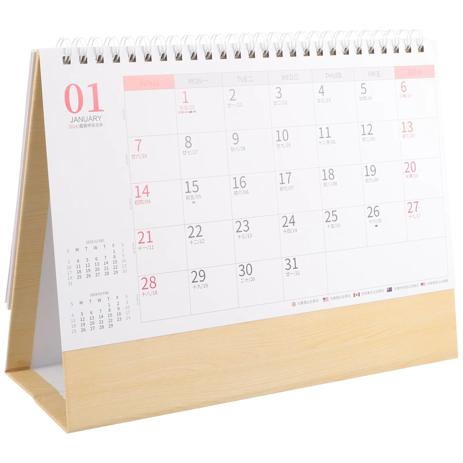 

2024 Desk Calendar Chinese Tabletop Calendar Standing Flip Monthly Calendar Year