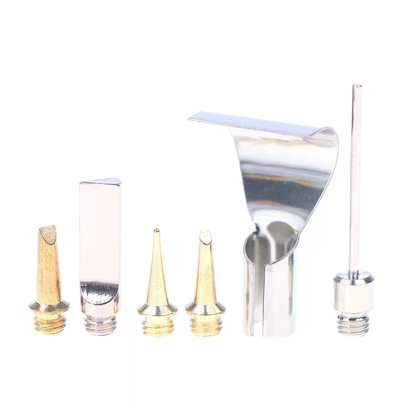 5/6Pcs Replacement Copper Tips Nozzle Kit For Hs-1115K / Mt-100 Aerated Flame Butane Gas Soldering Iron Cordless Welding Tool