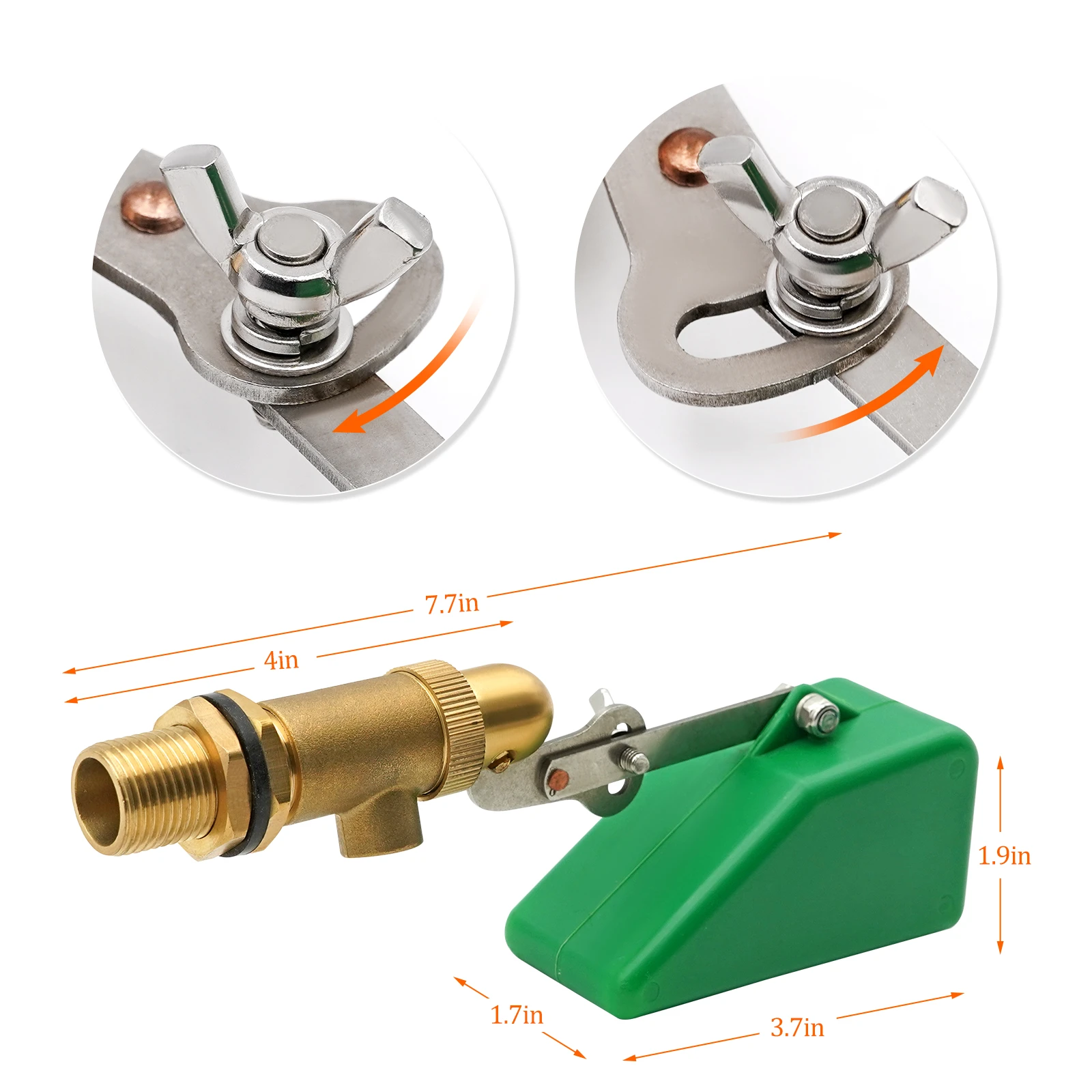 1/2 Zoll Messing-Schwimmerventil, Kupfer-Schwimmerventil, Einstellbare Automatische Wasserstandsregelung, Tiertränke-Vorrichtung – Detail 1
