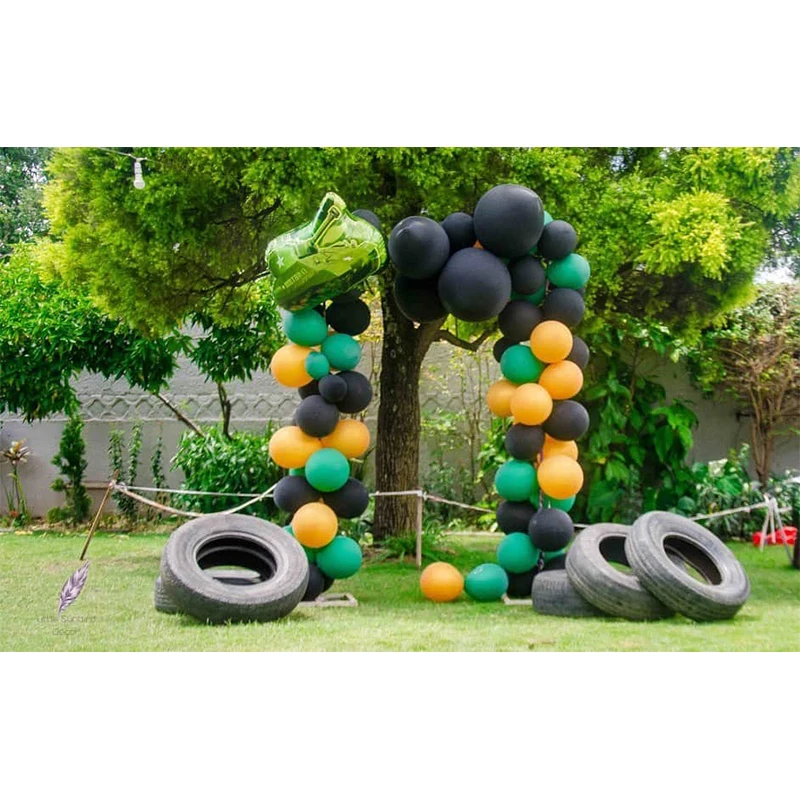 10X 12 zoll Matel Camouflage Ballons Military Thema Kämpfer Tank Grün Gedruckt Ballon Baby Dusche Brithday Hochzeit Party Decor – Detail 6
