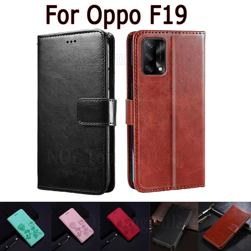 

Чехол-Кошелек для Oppo F19 CPH2219, кожаный флип-чехол с подставкой и магнитной картой, защитный чехол для телефона