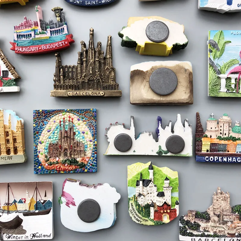 Magnetic Fridge Stickers Country Travel Souvenir France Florida Flamingo Iceland Dutch Florence