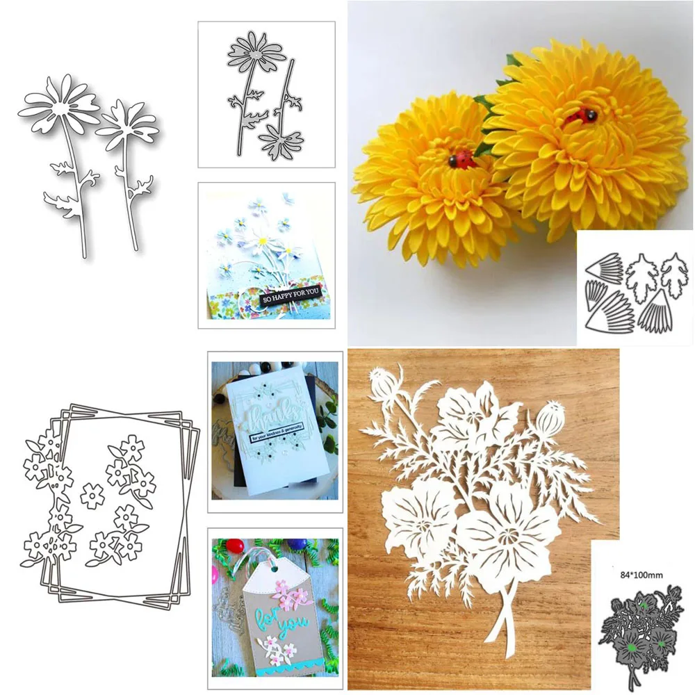 꽃 금속 절단 다이, 스크랩북 종이 공예, 금형 블레이드 펀치 템플릿, 엠보싱 ..