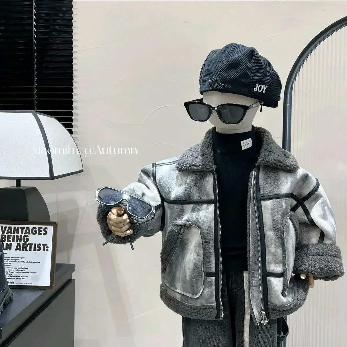 Korean Winter Boys Coat Kid Velvet Thick Motorcycle Uniform British Style Keep Warm Children Clothing for Boy 2-10Y Jacket