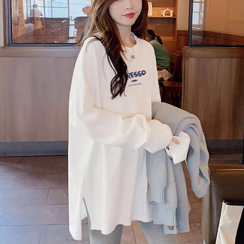 Winter Long Sleeve Cotton Nursing T-shirt Fashion Print Maternal Woman Breastfeeding Clothes Lactation Top Tees pregnancy 2
