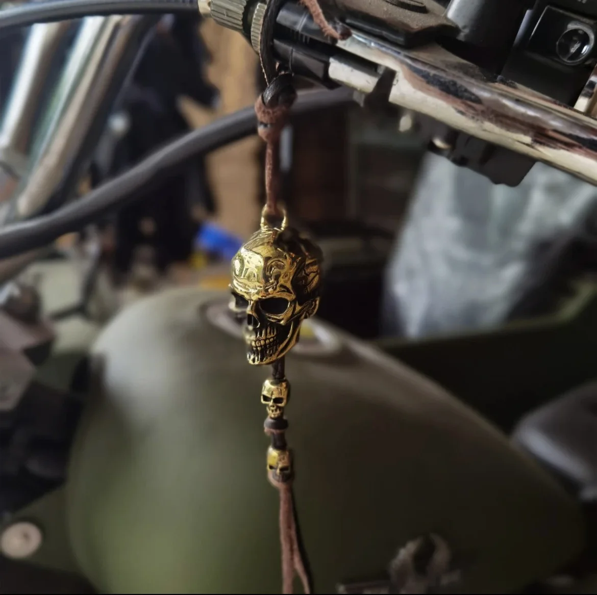 

Motorcycle Guardian Riding Bell Accessory Skull Pendant Handmade Motorcycle Bicycle Car Charm For Biker Lucky Hanging Gift