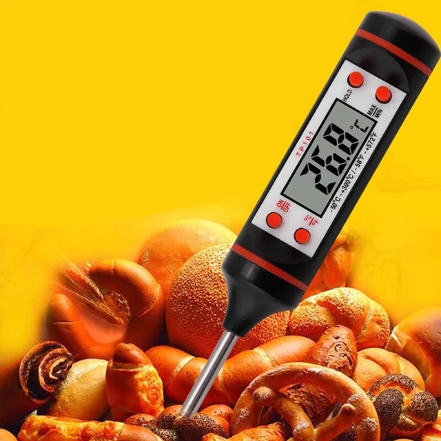 Household Kitchen Liquid Food Oil and Milk Digital Probe Temperature Electronic Thermometer for Cooking, Silver