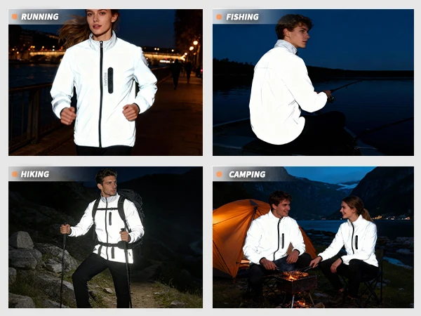 WOSAWE Full Reflective Cycling Jacket Winter Autumn Bicycle Windbreaker Bike Soft Windproof Waterproof Running Jacket Men's Coat