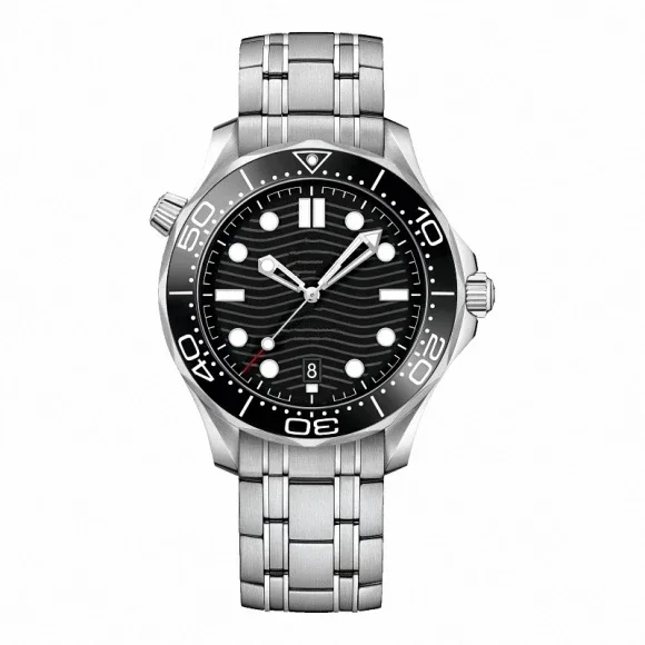 

Роскошные Новые автоматические часы для мужчин, механические часы с браслетом из нержавеющей стали, синие, черные, керамические часы для дайвинга 300, мужские часы