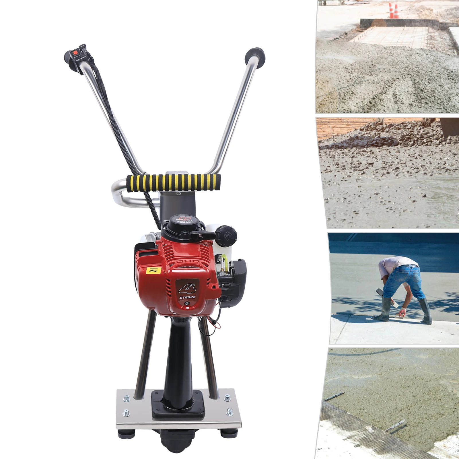 Concrete Vibration Leveling Ruler 4-Stroke Air-Cooled All Stainless Steel Body Vibrating Concrete Power Screed
