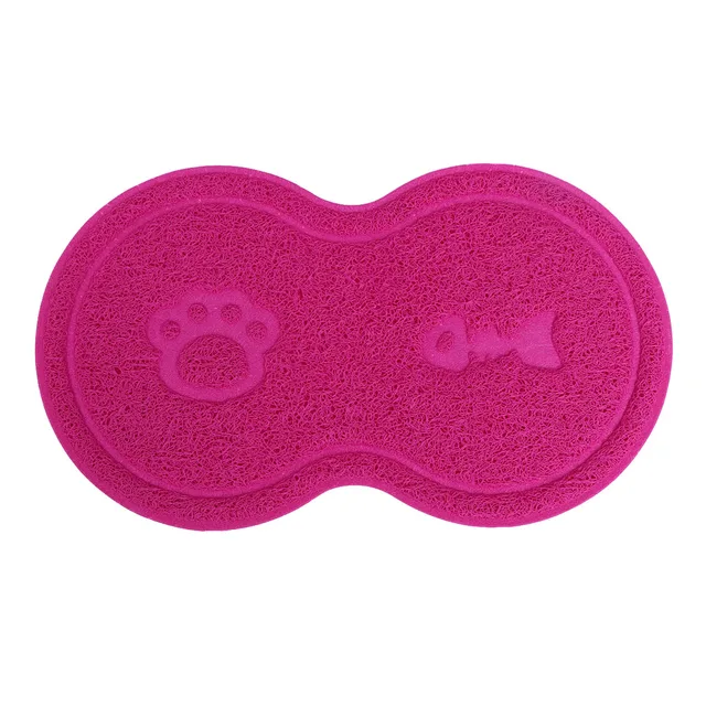 PVC Rose Red Cat Litter Mat Non-Slip Pet Dog Cat Puppy Dish Bowl Food Water Placemat Absorbs Dirt Sand Paw Pet Mat 4