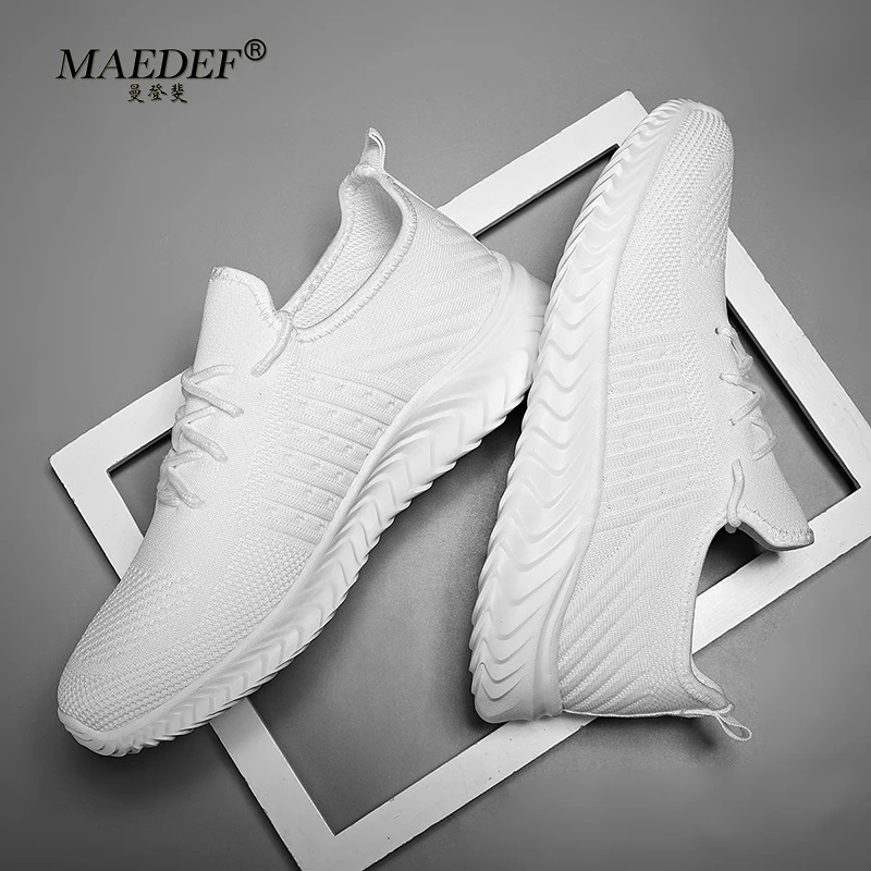 MAEDEF Breathable Men Running Shoes Lightweight Anti-slip Casual Sports Shoes Outdoor Soft Man\'s Sneakers Lace Up Fashion Tennis