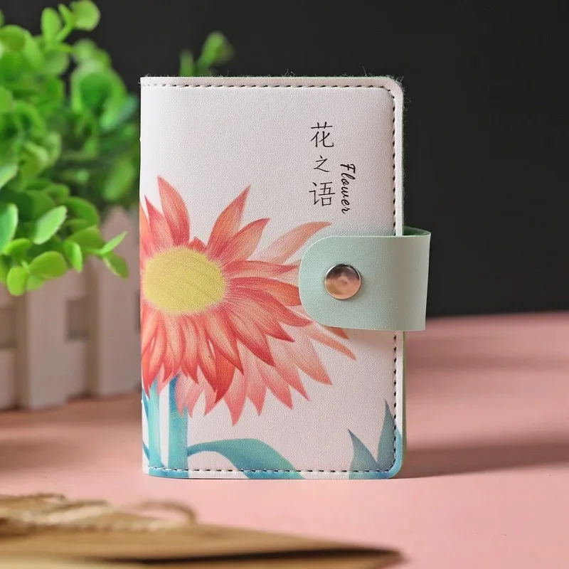 PU Leather Function 26-bit Business Card Wallet Cartoon Badges Stock PU Leather ID Holders Card Coin Purse for Women Girls