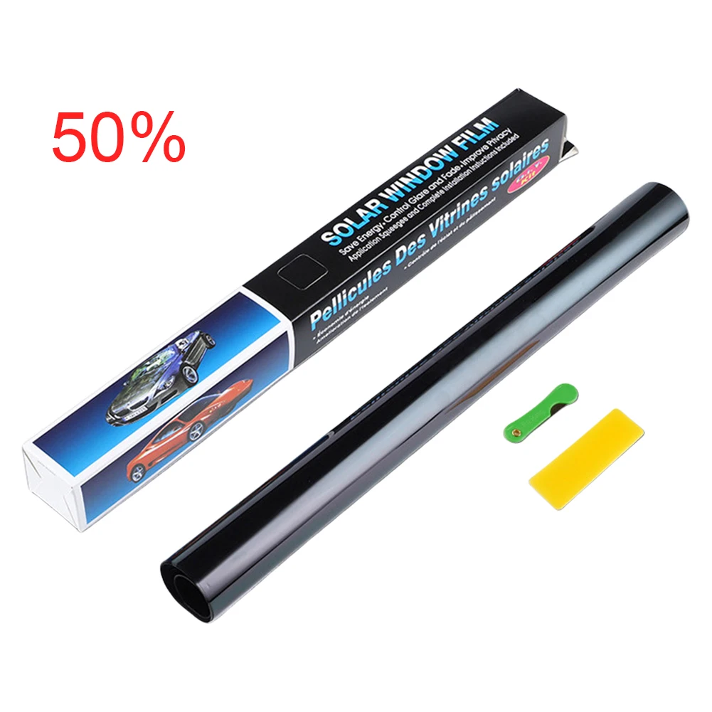 1 Roll Car Window Tint Film 1/5/15/25/35/50 Percent Black Car Window Foils Tinting Film Glass Summer UV Protector Sticker Films