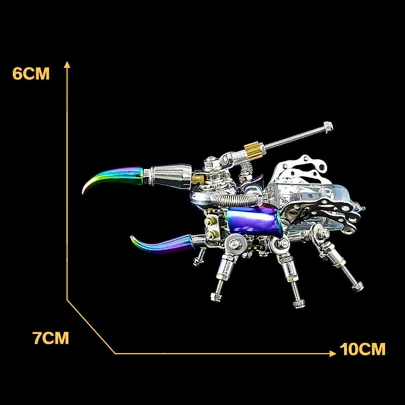 3D Puzzle Metal Assembly Firefly / Wasp Model DIY Mechanical lnsect Animal Toy for Boy Kids Gift Home Decoration