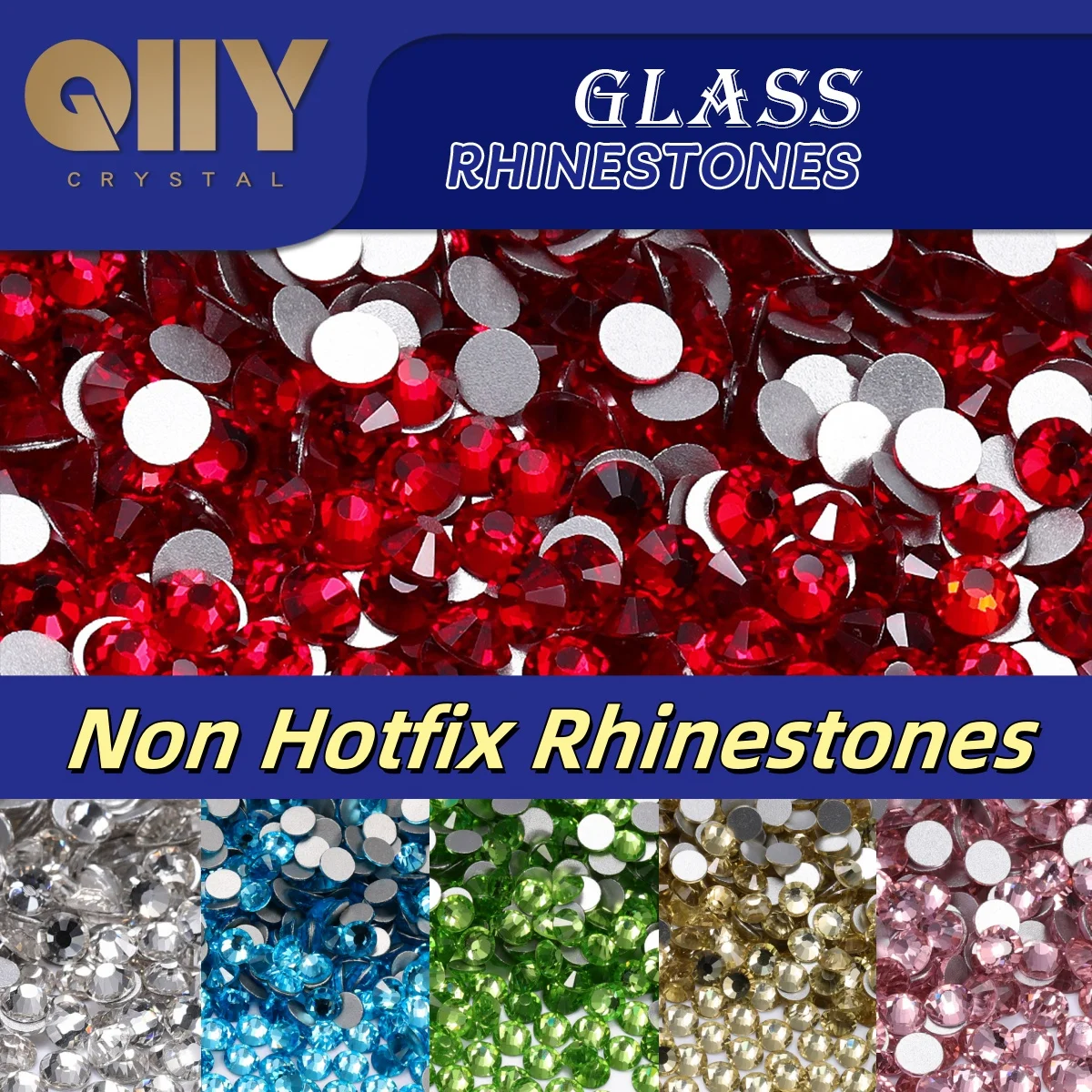 High-Quality Silver Glitter Glass Crystal Rhinestones for Nail Art and Wedding Dress Decoration