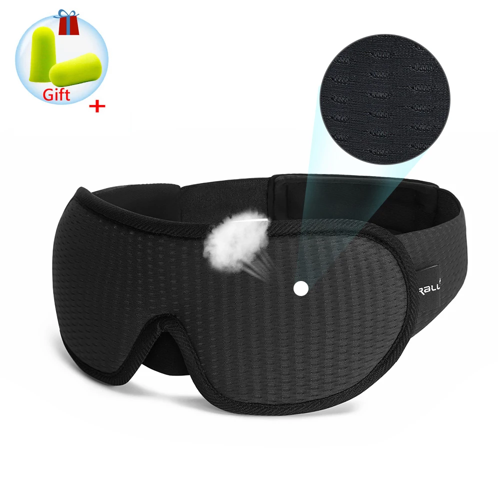 Rocklon 3D Sleeping Mask Block Out Light Sleep Mask For Eyes Soft Sleeping Aid Eye Mask