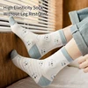 6 Pairs of Women's Spring and Autumn Cartoon Cute Teddy Bear Letters Slogan Fashion Versatile College Style Mid Tube Socks 3