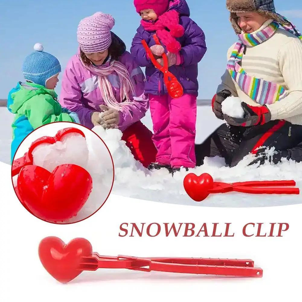 

Love Heart Shape Snowball Maker Clip Mold Plastic Duck Snow Sand Ball Making Mould Clamp Winter Kids Outdoor Sports Fun Toy