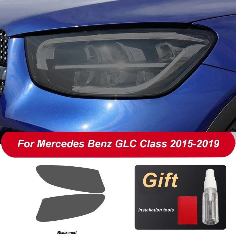 

Защитная пленка HD для автомобильных фар Mercedes Benz GLC Class 2015-на прозрачную черную наклейку из ТПУ, декоративная пленка, автомобильные аксессуары