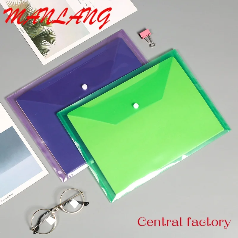 Office Stationery A4 Pvc Document Cover Report Transparent Size With Slide Bar Pink Flap Plastic File Folder