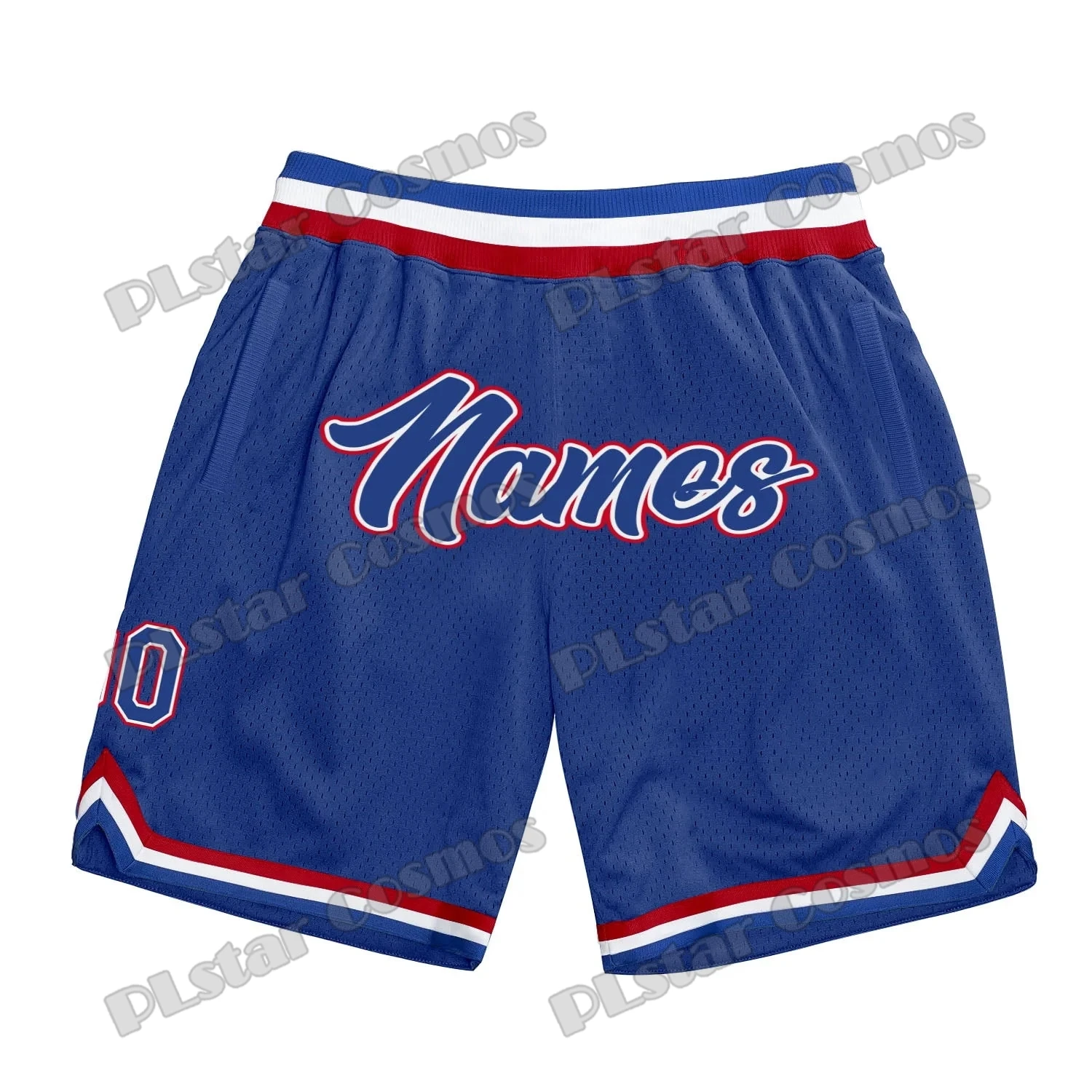 Custom Name and Number Royal Red-White 3D Printed Men\'s Basketball Shorts Youth Summer breathable Mesh Sports Shorts LQD09