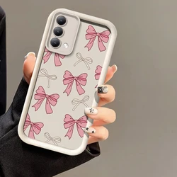 Custodia per telefono in silicone morbido di lusso con fiocco rosa