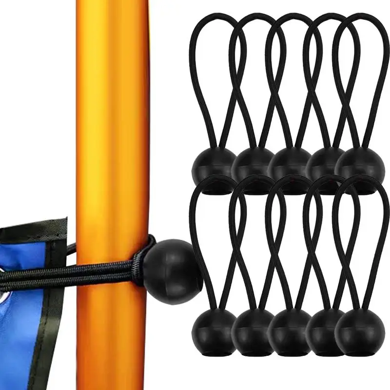 

10pcs Multi-functional Fixed Rope Ball Plastic Ball Outdoor Tent Storage Elastic Rope Buckle Rubber Band Camping Survival tools