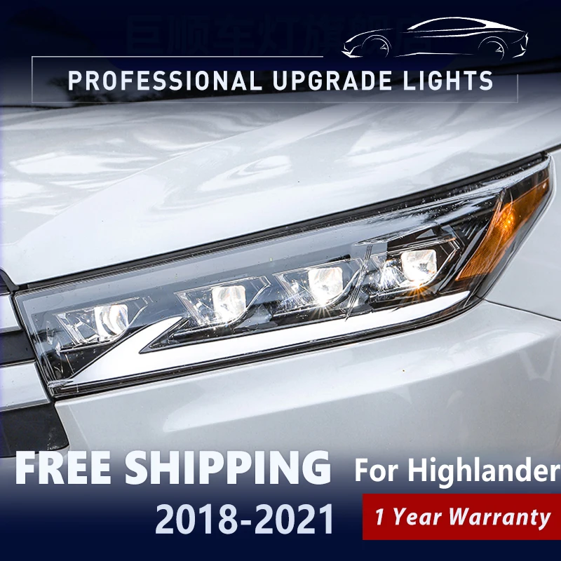 

Фары для автостайлинга для Toyota Highlander Kluger 2022 Lexus, дизайнерская лампа головного света, дневные ходовые огни, сигнал поворота, ангельские глазки, проектор