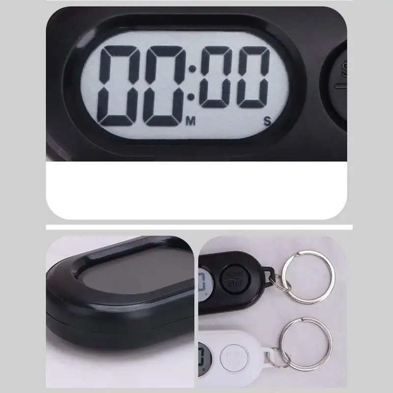 Electronic Clock Keychain Stop Watch Small Stop Timer LCD Screen Digital Clock Lightweight Countdown Accessories