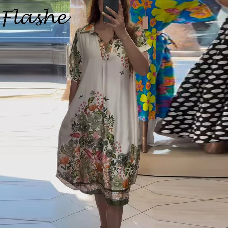 Elegant Floral Printed Party Dress Plus Size Women Robe V Neck Loose Beach Holiday Dress Women Casual Short Sleeve Midi Dress - AliExpress 200000345 Elegant Floral Printed Party Dress Plus Size Women Robe V Neck Loose Beach Holiday Dress Women Casual Short Sleeve Midi Dress - AliExpress 200000345