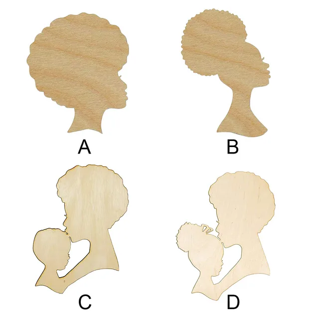 Sablon Medál Ajándékok Gyerekek Játék Rajz Többfunkció A Bejárati Ajtóhoz Fa Kézműves Nappali Barkácsolás Nő Fej Alakú Graffiti - Image 2