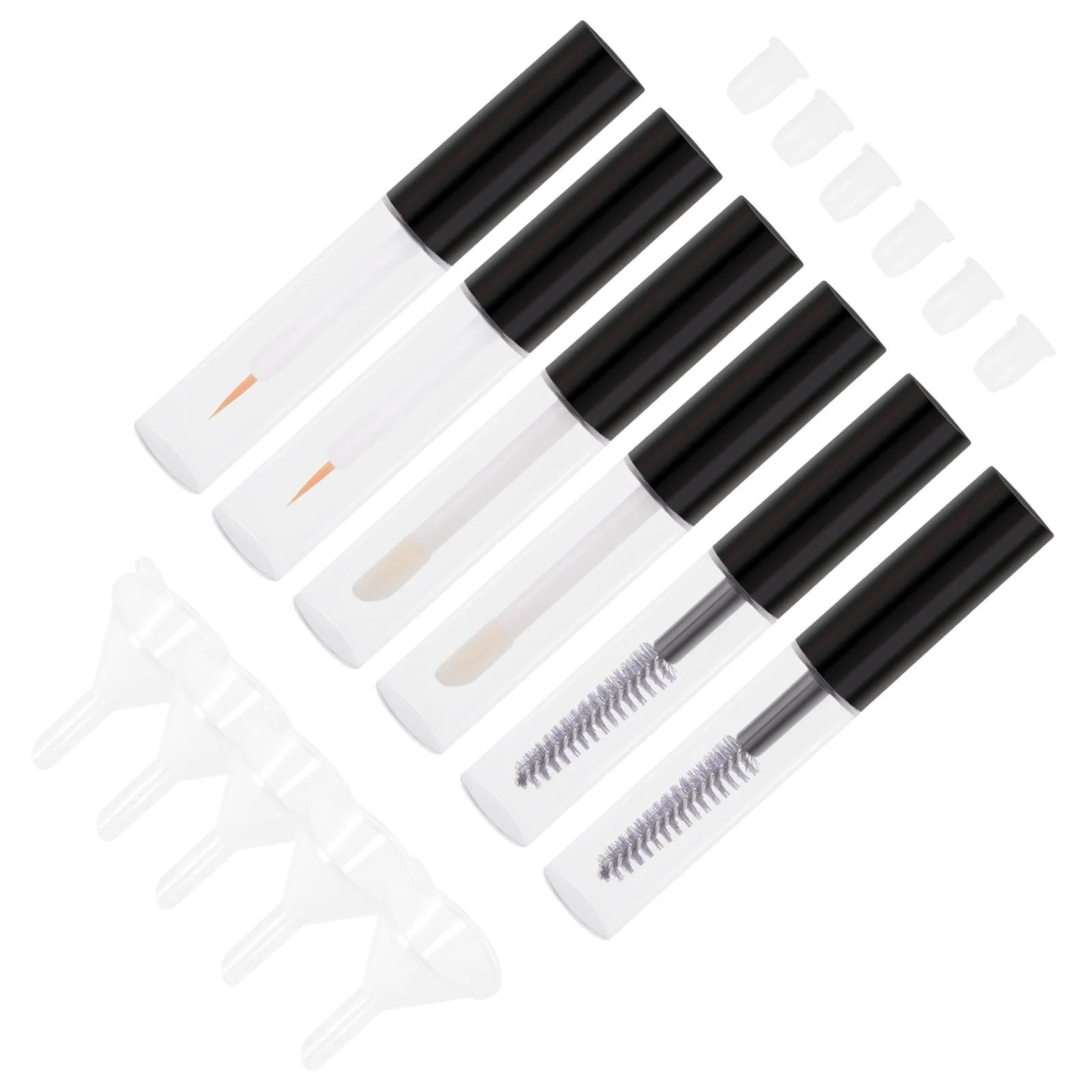 

Lip Gloss Tubes Eyelash Brush Mascara Container Bottle Empty and Wand Tubular Liquid Eyeliner Plastic