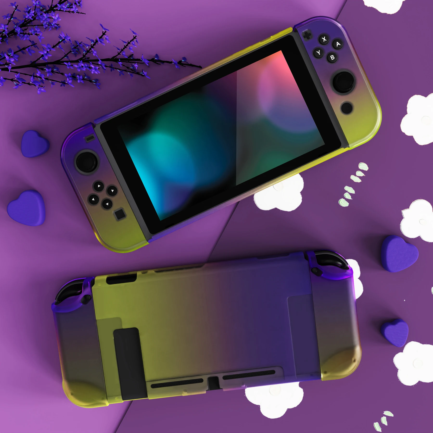 

PlayVital Soft Touch Separable Protector for Nintendo Switch, Gradient Series Customized Dockable Protective Case Shell