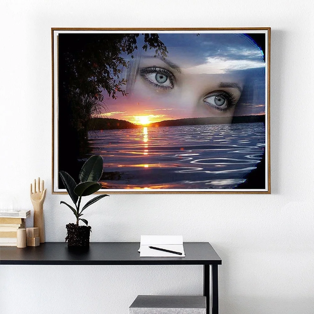 Huacan Diamond Painting Eyes Full Square/Round Mosaic Landscape Woman Diamond Embroidery Kit DIY Home Decoration diamond painting diamond painting accessories diamond painting sealer diamond painting stickers diamond painting pen diamond painting accessory box diamond painting coasters