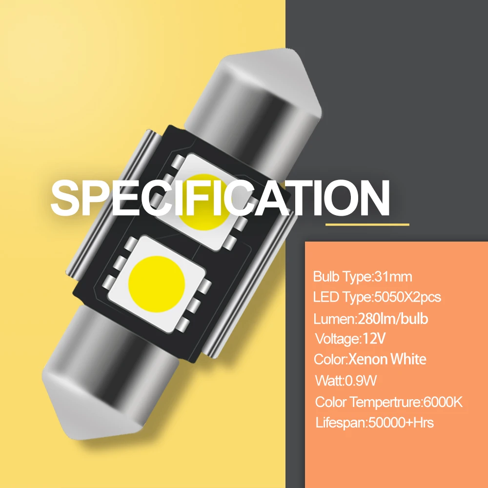 ڵ Ʈ LED , ĵ 佺 DE3021 3175 6428 SMD ׸  , Ʈũ  ǵ, 10x DE3022 DE3175, 31mm