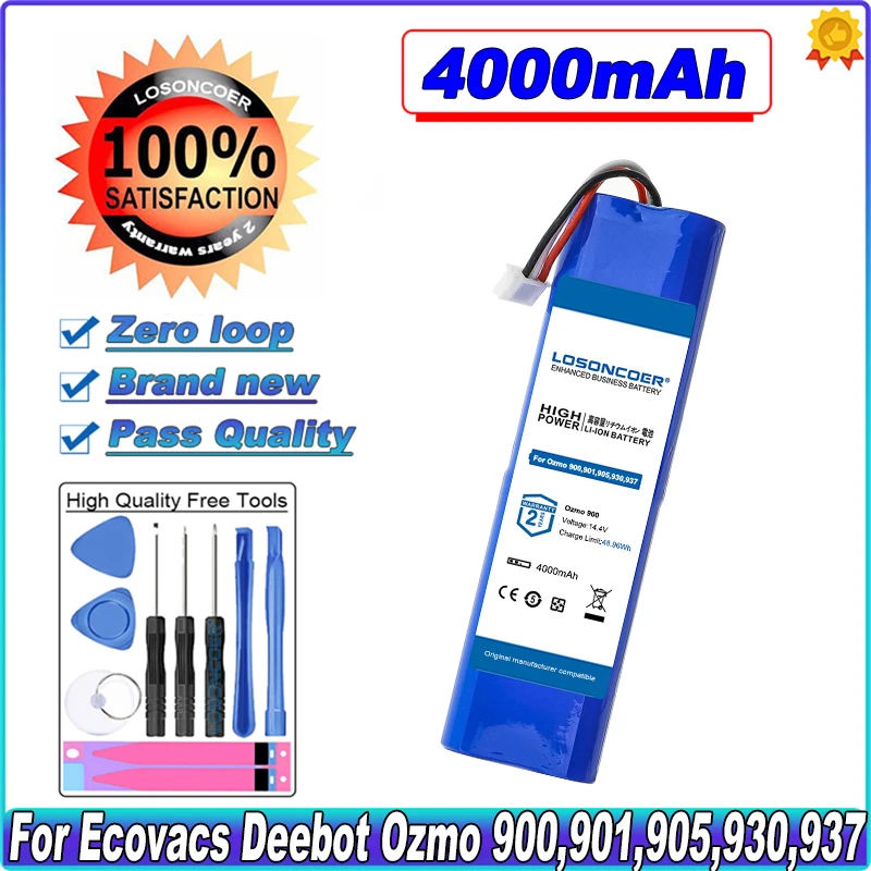 

4000mAh Vacuum Battery For Ecovacs Deebot Ozmo 901,900,905,930,937