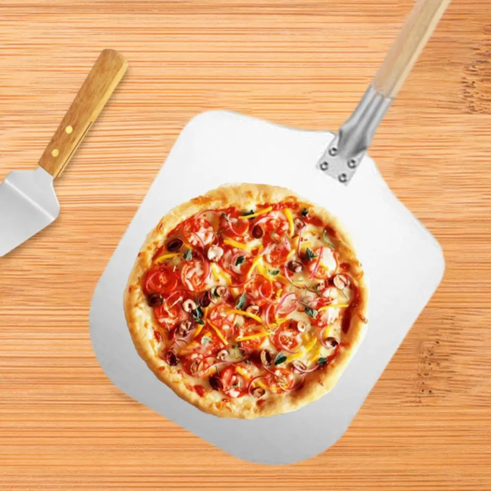 

Aluminum Pizza Shovel Pizza Peel Foldable Heat-resistant Pizza Shovel with Wooden Handle Detachable Head High for Stable