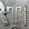 9Cr18Mov Steel Axe blade Kinfe Pendant Outdoor Decorations Necklace Bracelet Camping Gear EDC Tools K-sheath Bead Chai 2
