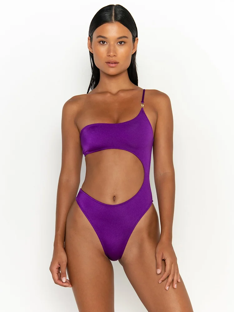 Cut Out Swimsuits Solid Color One Piece Swimsuit Women'S Swimwear 2023 Bathing Suits Sexy Beachwear Female Bodysuit New Swimsuit