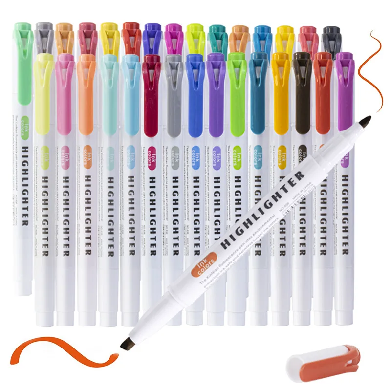

Double Tip Fluorescent Pen High Beauty Ins School Supplies Marker Art Pen Hand Account Colored Pen Office, Diary, Scrapbook
