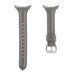 Slim & Elegant Genuine Leather Watch Band - Sleek No - Gap Design - Pixel 3 45mm (Grey)