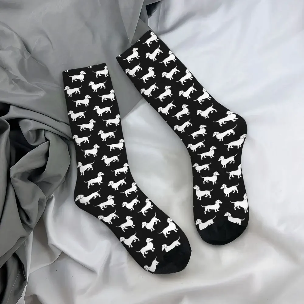 Chaussettes provoqué à motif de chien teckel de Noël pour hommes