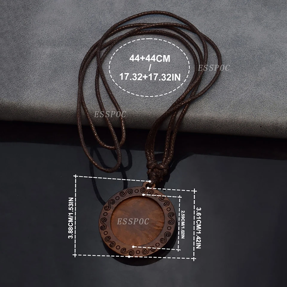 5 Pz/lotto Fai Da Te Vassoi Pendenti In Legno Base Adatta 25mm Cabochon In Vetro Impostazione Collana Vuota Gioielli Fatti A Mano Che Fanno Fornure - Foto 8